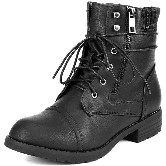 BURUDANI Women's Ankle Booties Lace Up Combat Boots