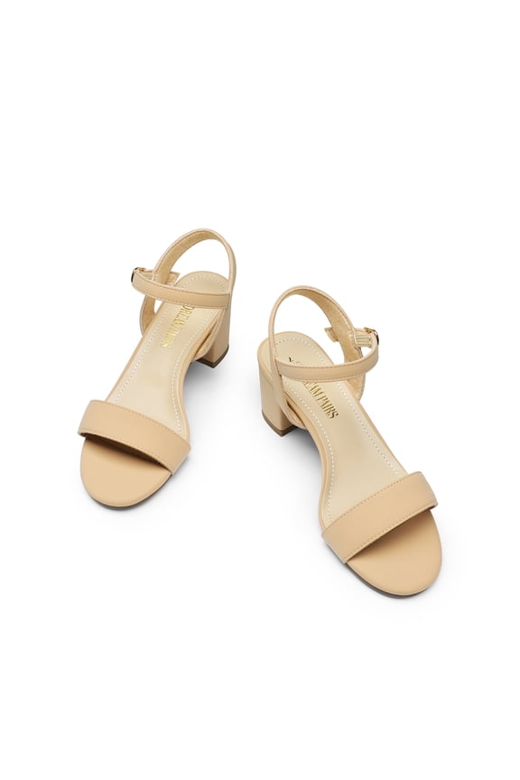 Women's Low Heels Block Open Toe Ankle Strap Classic Short Chunky Sandals with Buckle for Daily Work Wedding Party