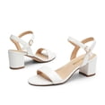 thumbnail image 1 of BURUDANI Women's Low Heels Block Open Toe Ankle Strap Classic Short Chunky Sandals with Buckle for Daily Work Wedding Party, 1 of 6