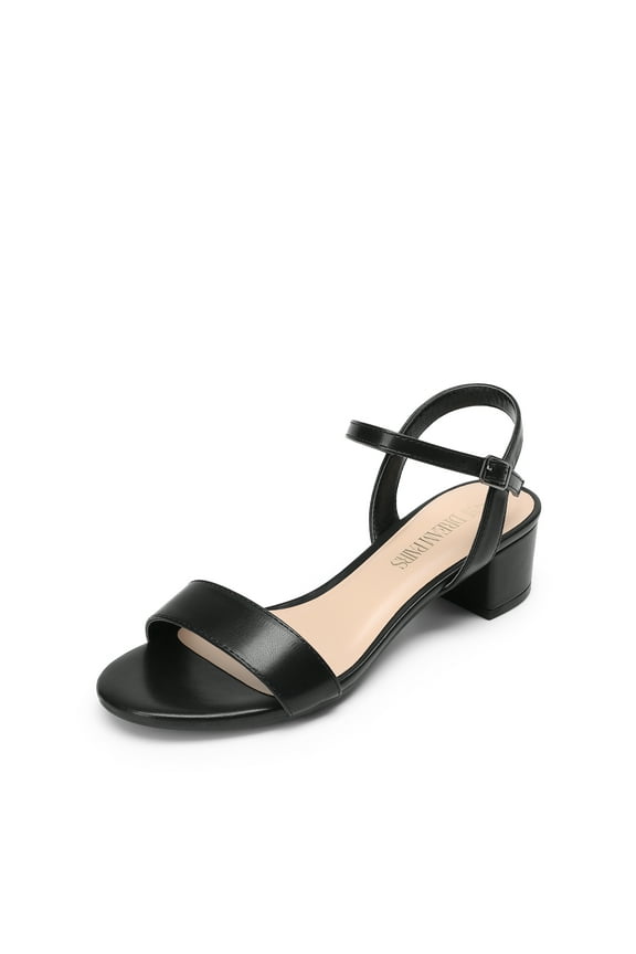 Women's Low Heels for Women Classic Open Toe Ankle Strap Block Chunky Heel Sandals Holiday Party Wedding Dress Pumps Shoes