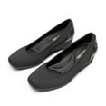 thumbnail image 1 of BURUDANI Women's Low Wedge Dress Pumps Square Close Block Toe Dress Shoes BLACK-LYCRA Size 10, 1 of 7