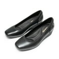 thumbnail image 1 of BURUDANI Women's Low Wedge Dress Pumps Square Close Block Toe Dress Shoes BLACK-PU Size 9, 1 of 7