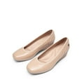 thumbnail image 1 of BURUDANI Women's Low Wedge Dress Pumps Square Close Block Toe Dress Shoes NUDE-PU Size 9, 1 of 7