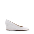 thumbnail image 1 of BURUDANI Women's Low Wedges Heels Closed Round Toe Pumps Comfortable Slip On Dress Work Wedding Shoes, 1 of 5
