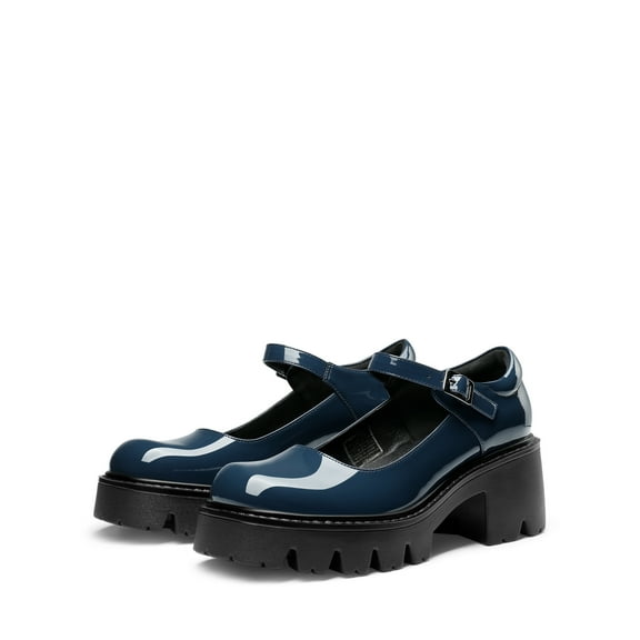 BURUDANI Women's Mary Janes Shoes Platform Dress Low Heel Chunky Pumps Round Toe Ankle Strap Pumps Shoes Oxfords ESTHER