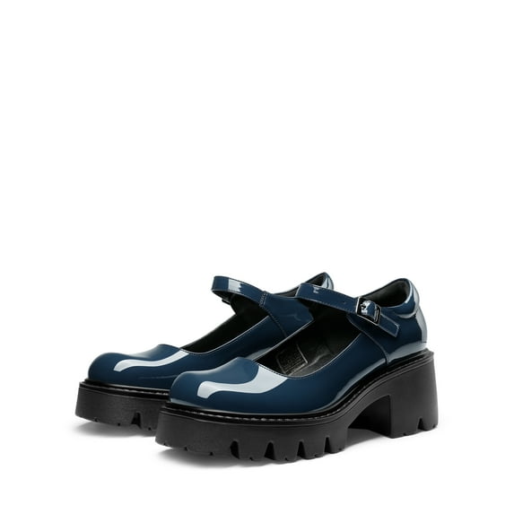 BURUDANI Women's Mary Janes Shoes Platform Dress Low Heel Chunky Pumps Round Toe Ankle Strap Pumps Shoes Oxfords ESTHER