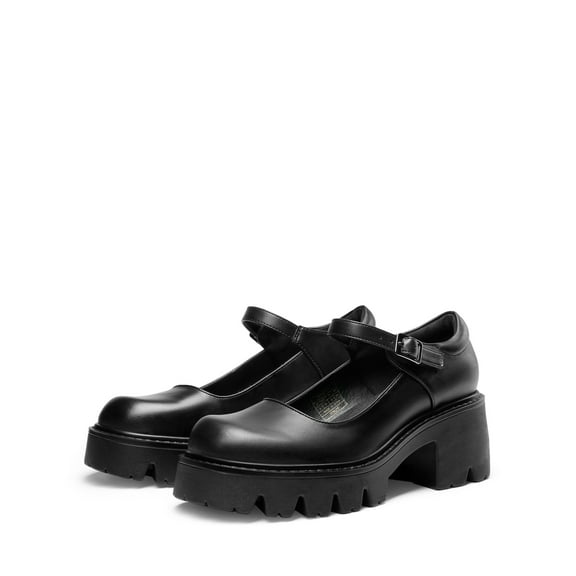 BURUDANI Women's Mary Janes Shoes Platform Dress Low Heel Chunky Pumps Round Toe Ankle Strap Pumps Shoes Oxfords ESTHER