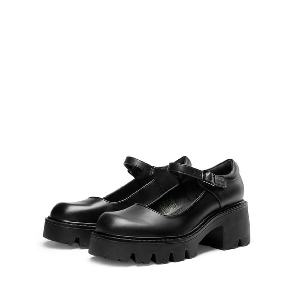 BURUDANI Women's Mary Janes Shoes Platform Dress Low Heel Chunky Pumps Round Toe Ankle Strap Pumps Shoes Oxfords ESTHER