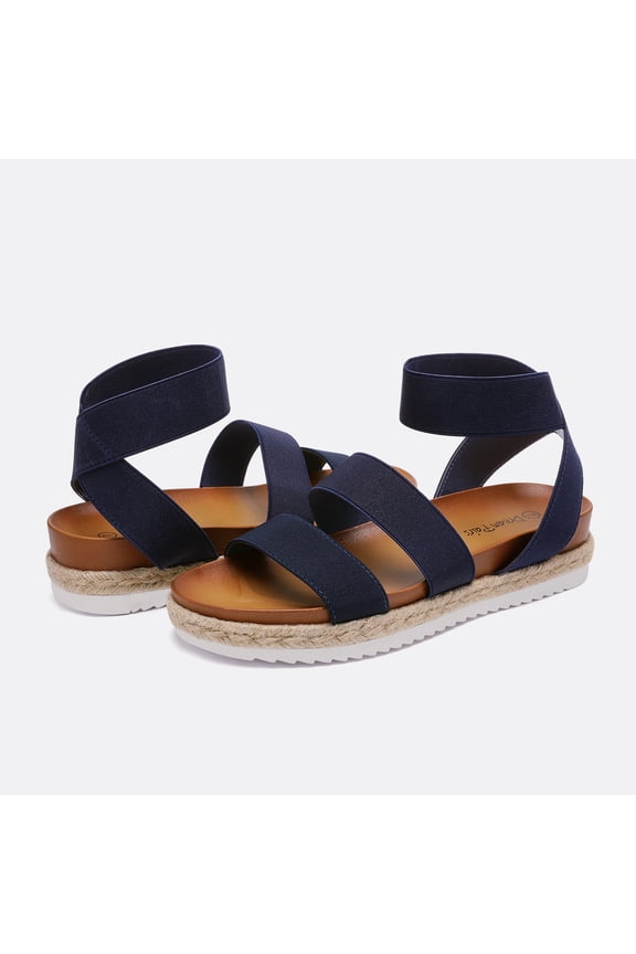 Women’s Open Toe Ankle Strap Espadrille Flatform Platform Wedge Sandals