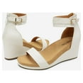thumbnail image 1 of BURUDANI Women's Open Toe Buckle Ankle Strap Platform Wedge Sandals, 1 of 10