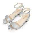 thumbnail image 1 of BURUDANI Women's Open Toe Low Block Heels Sandals Party Dress Pumps Shoes, 1 of 5