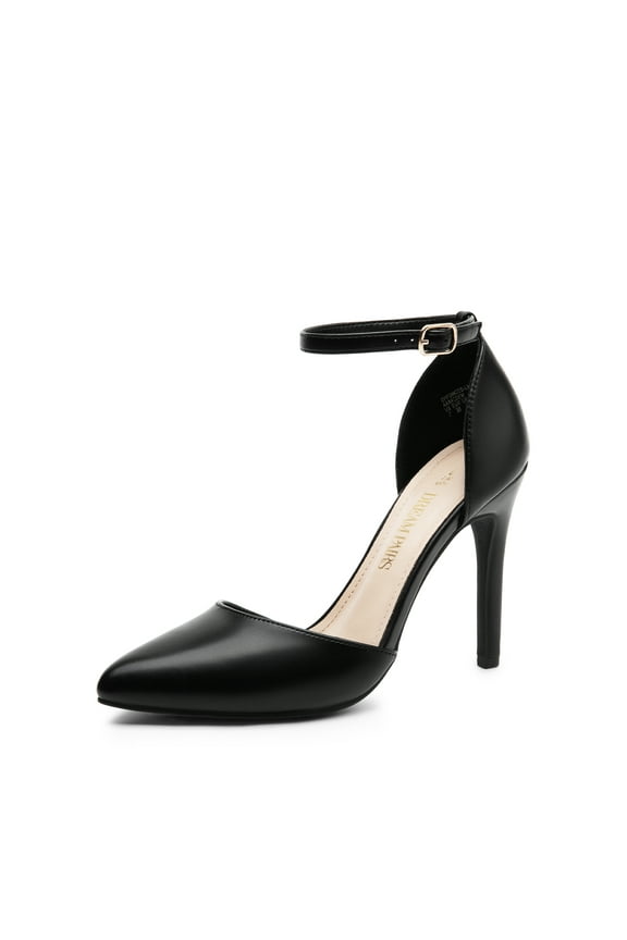 Women's Oppointed-Lacey Pointed Toe Ankle Strap High Heel Stiletto Pumps Wedding Dress Shoes