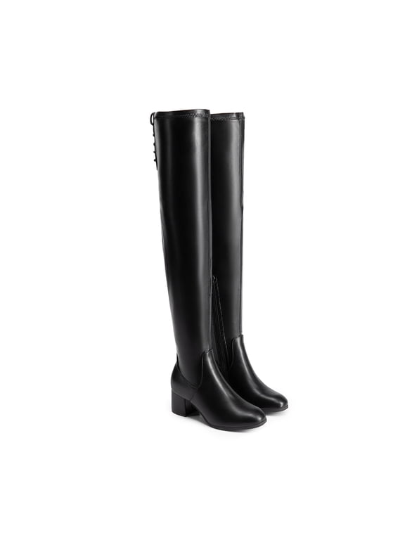 Women's Over The Knee Thigh High Chunky Heel Boots Long Stretch Sexy Fall Boots