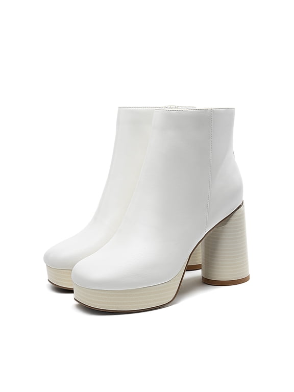 Women's Platform Block Heel Ankle Boots