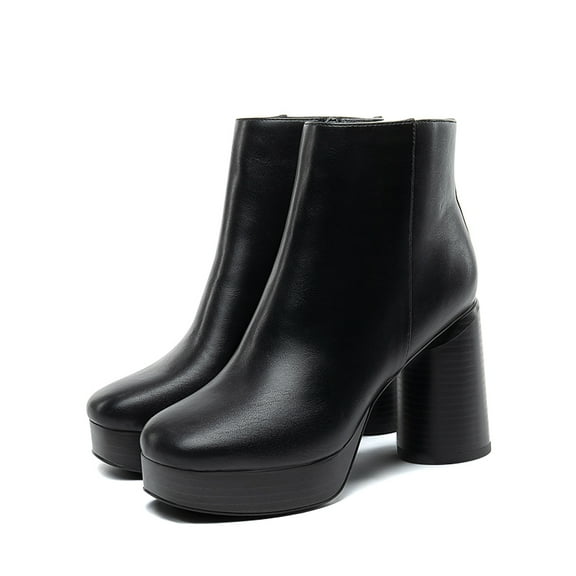 BURUDANI Women's Platform Block Heel Ankle Boots