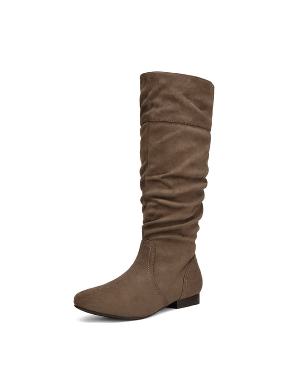 Women's Knee High Pull On Fall Weather Winter Riding Boots
