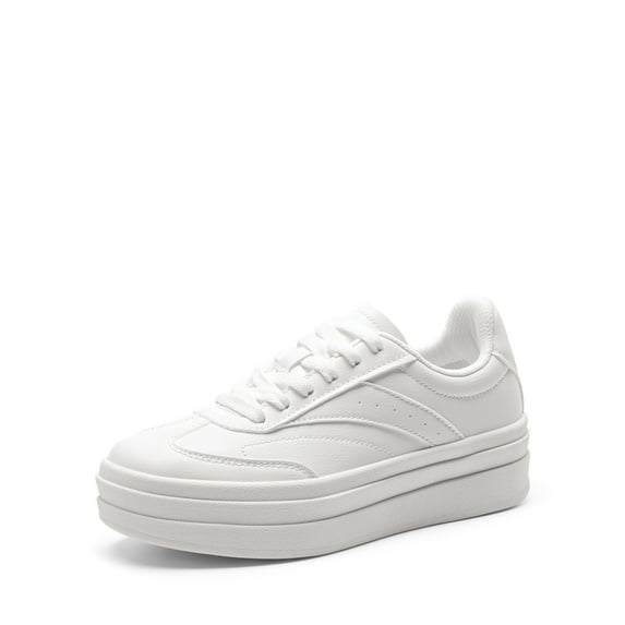 BURUDANI Women’s Platform Sneakers, Lace-Up Walking Tennis Shoes, Comfortable Casual Fashion Sneakers