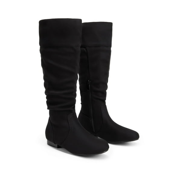 BURUDANI Women's Platform wide Knee High Fashion Pull On Slouchy Boots