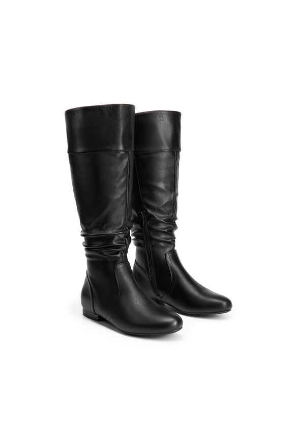 Women's Platform wide Knee High Fashion Pull On Slouchy Boots