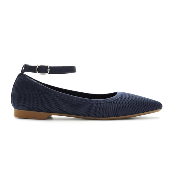 DREAM PAIRS Women's Pointed Toe Ankle Strap Ballet Flats, Comfortable Dressy Flat Shoes Casual Work Office Shoes