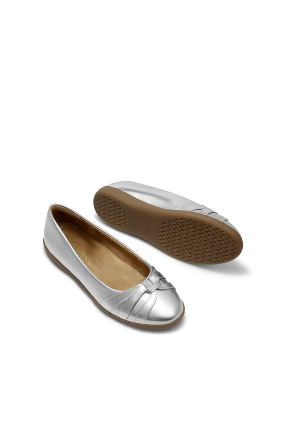 Women’s Round Toe Ballet Flats Slip-On Flat Low Heels Dress Work Shoes For Ladies with Arch Support