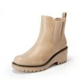 thumbnail image 1 of BURUDANI Women’s Round-Toe Wedge Chelsea Ankle Boots Low Wedge Heel Platform Booties, 1 of 4