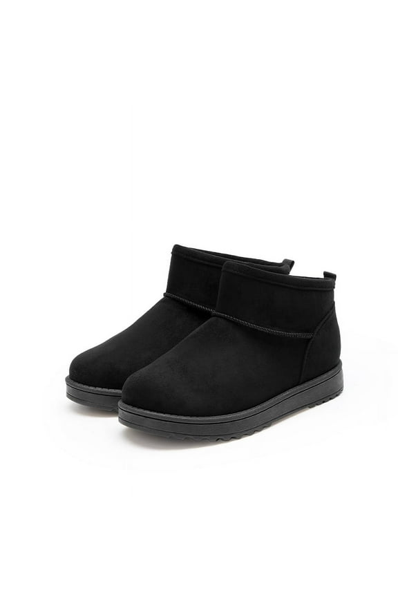 Women's Slip-on Ankle Winter Snow Boots Color Black