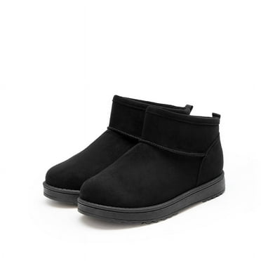 BURUDANI Women's Slip-on Ankle Winter Snow Boots Color Black
