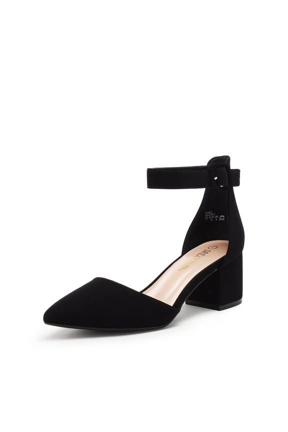 Women's Strappy Chunky Heel Dress Pump Shoes Wide Width
