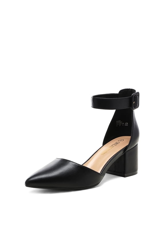 Women's Strappy Chunky Heel Dress Pump Shoes Wide Width