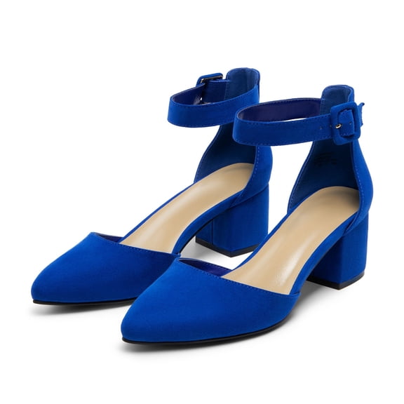 BURUDANI Women's Strappy Chunky Heel Dress Pump Shoes