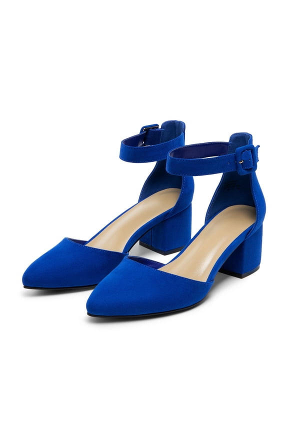 Women's Strappy Chunky Heel Dress Pump Shoes