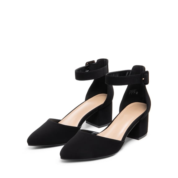 BURUDANI Women's Strappy Chunky Heel Dress Pump Shoes