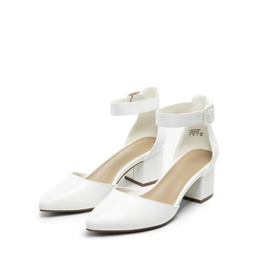 BURUDANI Women's Strappy Chunky Heel Dress Pump Shoes