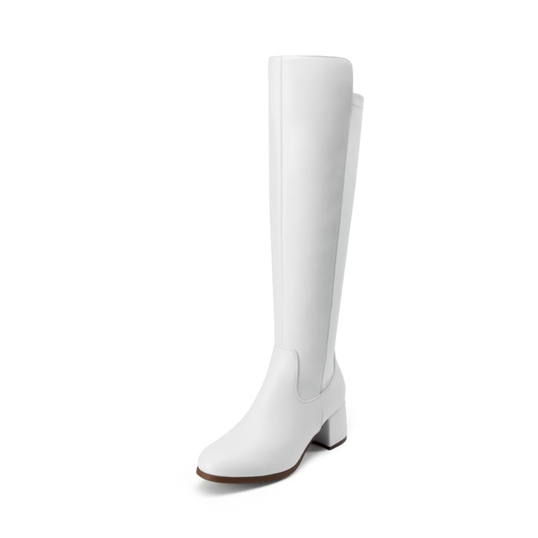 Bottes Hautes Stretch ELLIE - Taille US 6, Talons Hauts, Synthétique Noir, Neuves Avec Boîte