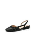 thumbnail image 1 of BURUDANI Women's Two-Tone Slingback Flats, Cap Toe Low Block Heel Dress Shoes for Work & Casual, 1 of 6