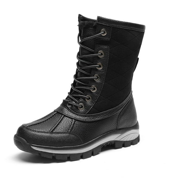 BURUDANI Women’s Waterproof Mid-Calf Duck Snow Boots Warm Faux Fur FuzzyGo Bold Winter Boots for Outdoor