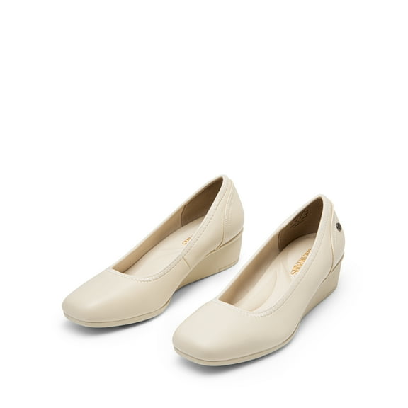 BURUDANI Women's Wedge Shoes Closed Toe Low Heel Pumps Comfotable Dress Shoes
