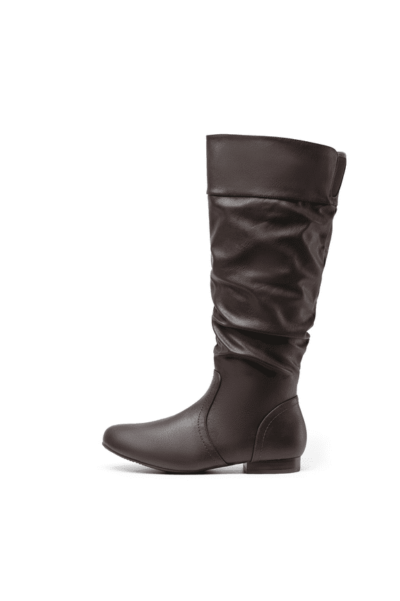 Women's Wide Calf Knee High Pull On Fall Weather Winter Riding Boots