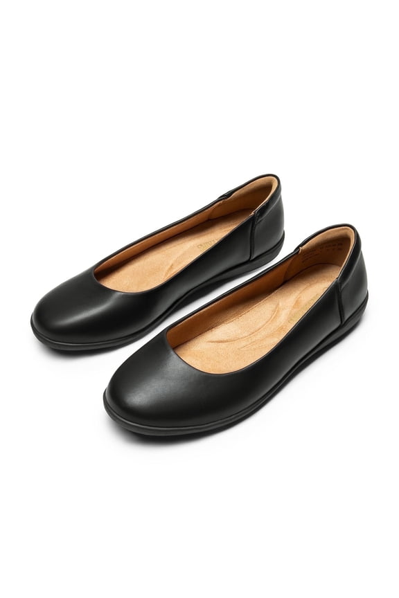 Womens Ballerina Comfortable Round Toe Ballet Flats Slip on Dress Shoes BLACK Size 9.5
