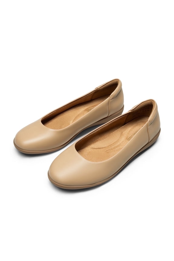 Womens Ballerina Comfortable Round Toe Ballet Flats Slip on Dress Shoes NUDE Size 9