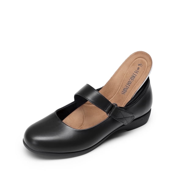 DREAM PAIRS Womens Ballet Mary Jane Flats Non-Slip Comfortable Dress Shoes with Ankle Strap Wide Width