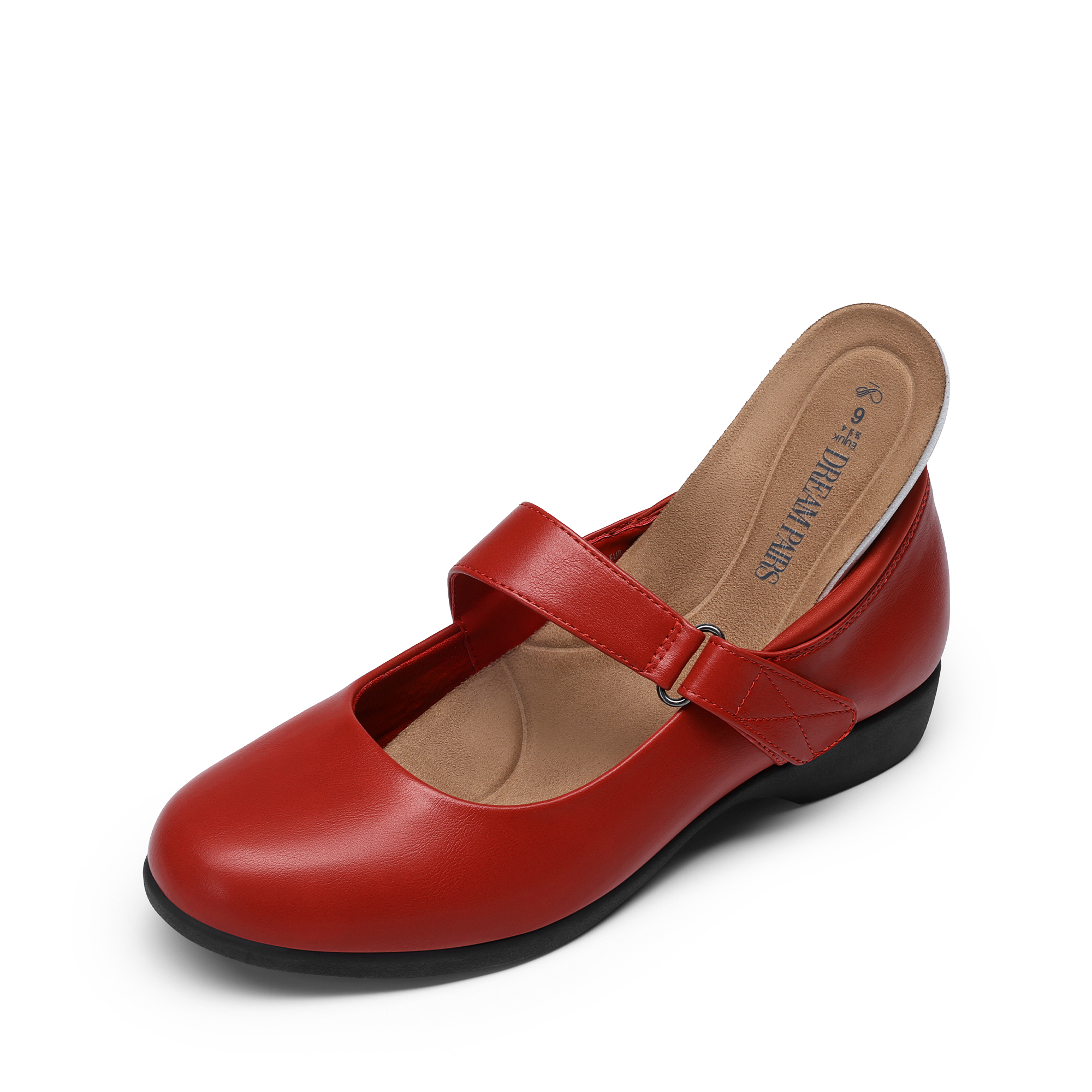 BURUDANI Womens Ballet Mary Jane Flats Non-Slip Comfortable Dress Shoes ...