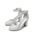 thumbnail image 1 of BURUDANI Womens High Heel Closed Toe Chunky Wedding Shoes Pumps, 1 of 9