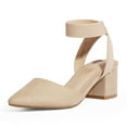 thumbnail image 1 of BURUDANI Womens Low Block Chunky Heel Ankle Strap Dress Pumps Shoes, 1 of 4