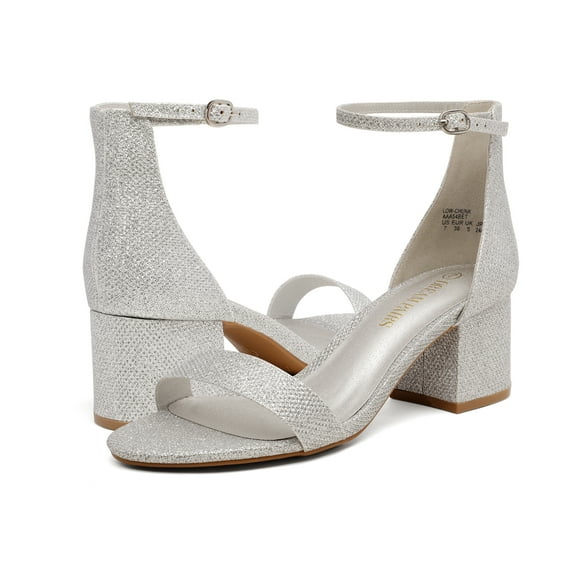 BURUDANI  Womens Low Heel Pump Summer Sandal Wedding Shoes