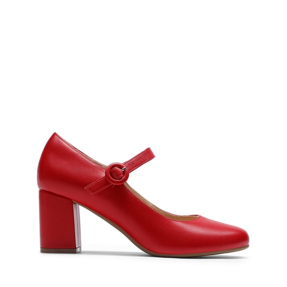 BURUDANI Womens Mary Jane Shoes Chunky Heel 2.76 Inch - Round Toe Vintage Office Work Pumps - Comfortable Low Block Heels Dress Shoes for Women