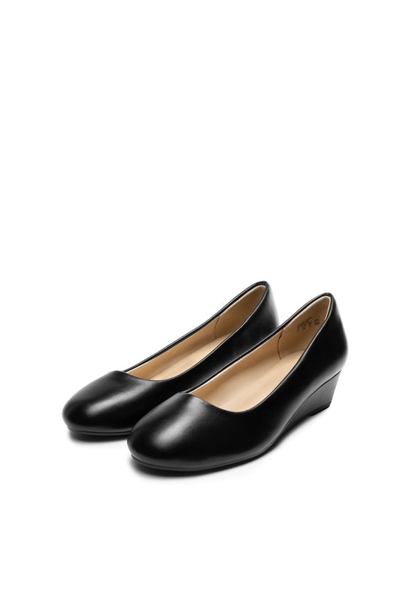 Women's Mid Wedge Heel Wide Pump Shoes Wide Available