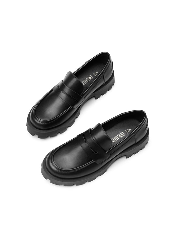 BURUDANI Womens Penny Loafers Platform Chunky Loafers for Women Dressy and Work