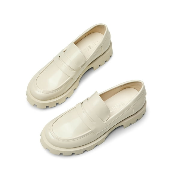 BURUDANI Womens Penny Loafers Platform Chunky Loafers for Women Dressy and Work